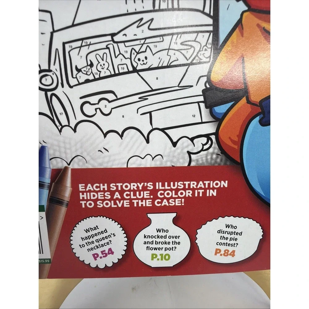 Color-Me Mysteries Coloring Book - 42 Mysteries Activities Any Kid Can Solve NEW